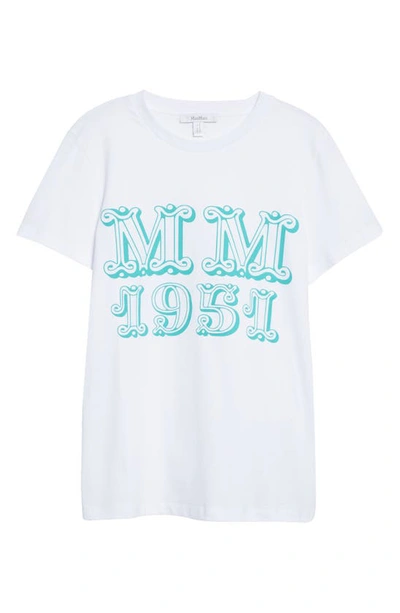 Shop Max Mara Mincio Monogram Cotton Graphic Tee In Optical White