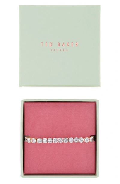 Ted Baker Melrah Icon Crystal Slider Bracelet In Gold Tone Clear Crystal