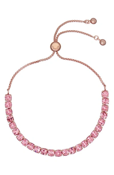 Shop Ted Baker Melrah Icon Crystal Slider Tennis Bracelet In Rose Gold Light Rose