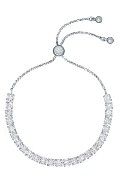 Shop Ted Baker Melrah Icon Crystal Slider Tennis Bracelet In Silver Tone Clear Crystal