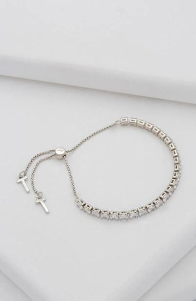 Ted Baker Melrah Icon Crystal Slider Bracelet In Silver Tone Clear Crystal