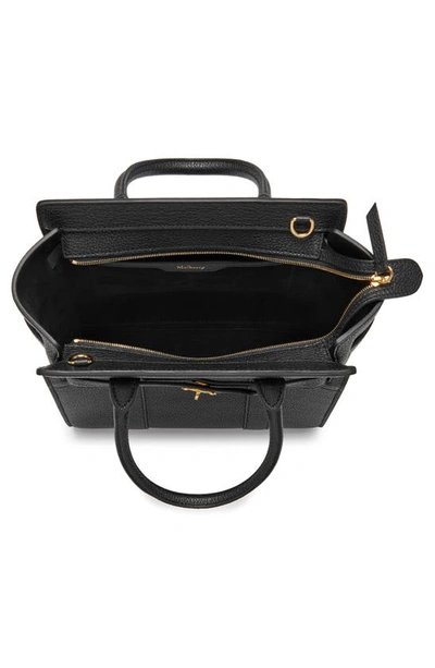 Shop Mulberry Mini Zipped Bayswater Leather Tote In Black