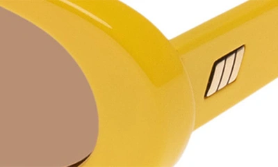 Shop Le Specs Outta Love 51mm Oval Sunglasses In Yellow / Light Brown Mono