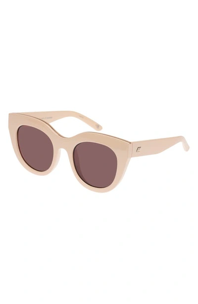 Shop Le Specs Air Heart 51mm Cat Eye Sunglasses In Cream / Smokey Brown Mono