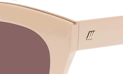 Shop Le Specs Air Heart 51mm Cat Eye Sunglasses In Cream / Smokey Brown Mono