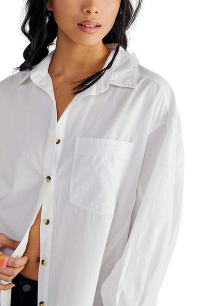 Shop Free People Happy Hour Oversize Poplin Button-up Shirt In White