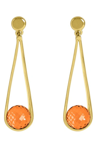 Shop Dean Davidson Mini Ipanema Drop Earrings In Orange Onyx/ Gold