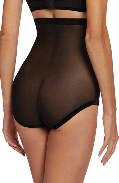 Shop Wolford Tulle Control High Waist Shaper Briefs In Black