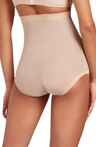 Wolford High Waist Control Tulle Briefs In Light Beige