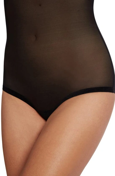 Shop Wolford Tulle Control High Waist Shaper Briefs In Black