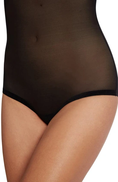 Wolford Womens Black High-rise Tulle Control Briefs In Black