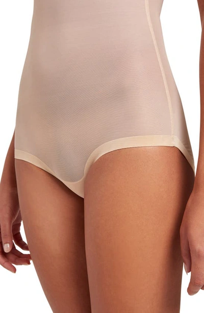 Wolford High Waist Control Tulle Briefs In Light Beige