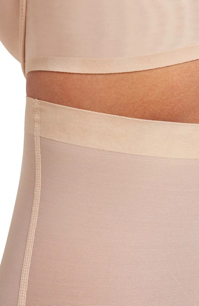 Wolford High Waist Control Tulle Briefs In Light Beige