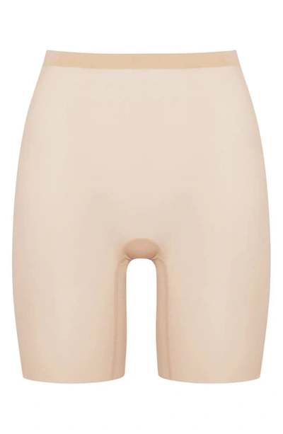 Shop Wolford Tulle Control Shaper Shorts In Light Beige