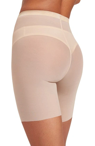 Shop Wolford Tulle Control Shaper Shorts In Light Beige