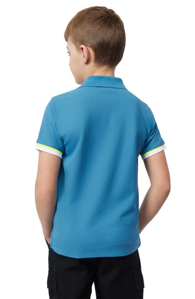 Shop Psycho Bunny Kids' Pisani Tipped Piqué Polo In Yale Blue