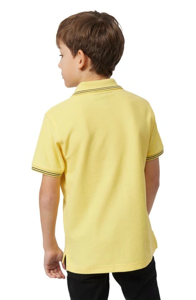 Shop Psycho Bunny Kids' Logan Tipped Piqué Polo In Custard