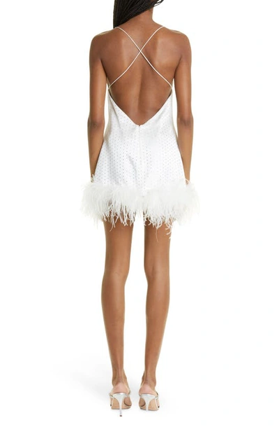 Shop Retroféte Susana Crystal & Feather Slipdress In White