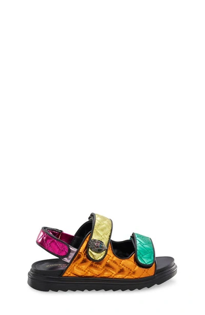 Kurt Geiger Mult/other Mini Orson Quilted Leather Sandals 6-7 Years Eur 31 / 12.5 Uk In Pink Multi