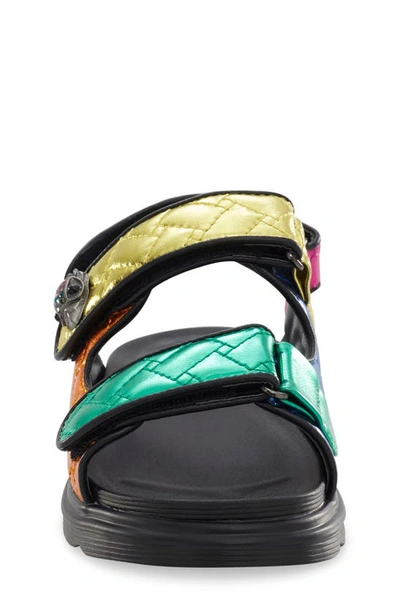 Kurt Geiger Mult/other Mini Orson Quilted Leather Sandals 6-7 Years Eur 31 / 12.5 Uk In Pink Multi
