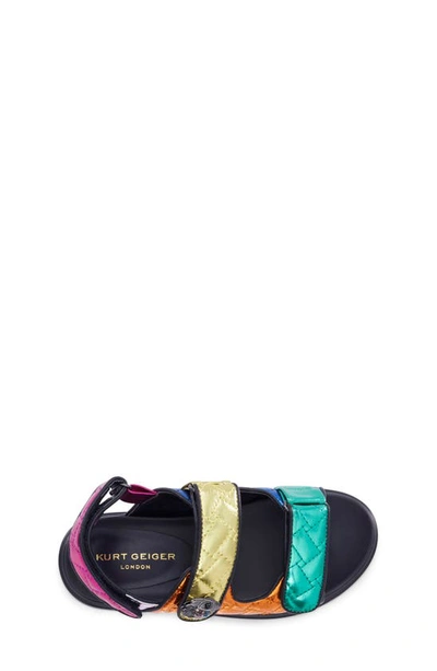 Kurt Geiger Mult/other Mini Orson Quilted Leather Sandals 6-7 Years Eur 31 / 12.5 Uk In Pink Multi