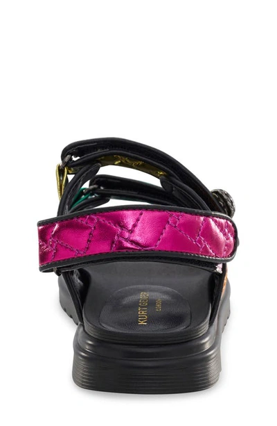Kurt Geiger Mult/other Mini Orson Quilted Leather Sandals 6-7 Years Eur 31 / 12.5 Uk In Pink Multi