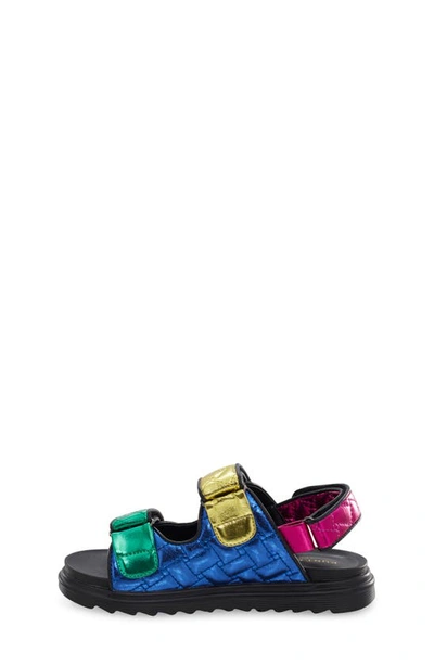 Kurt Geiger Mult/other Mini Orson Quilted Leather Sandals 6-7 Years Eur 31 / 12.5 Uk In Pink Multi