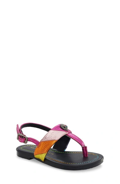 Shop Kurt Geiger London Kids' Mini Kensington T-strap Sandal In Pink Multi