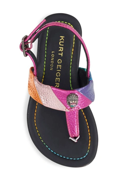 Shop Kurt Geiger London Kids' Mini Kensington T-strap Sandal In Pink Multi