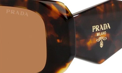 Shop Prada 51mm Rectangular Sunglasses In Tortoise
