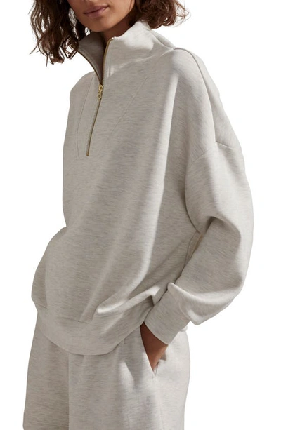 Varley Womens Ivory Marl Davidson Relaxed-fit Stretch-woven Sweatshirt In Ivory Marl