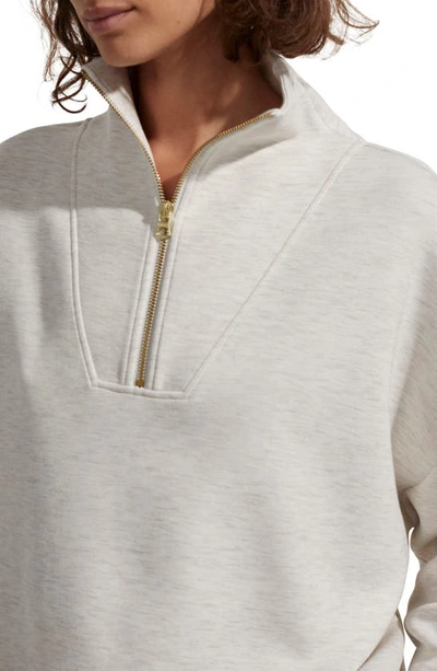 Varley Womens Ivory Marl Davidson Relaxed-fit Stretch-woven Sweatshirt In Ivory Marl