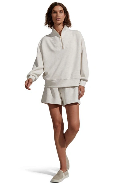 Varley Womens Ivory Marl Davidson Relaxed-fit Stretch-woven Sweatshirt In Ivory Marl