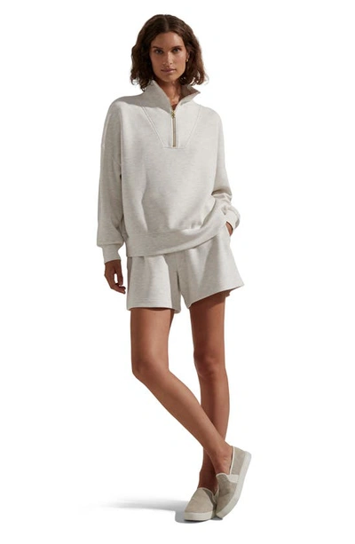 Varley Womens Ivory Marl Davidson Relaxed-fit Stretch-woven Sweatshirt In Ivory Marl