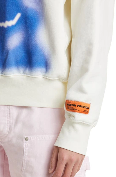 Shop Heron Preston Beware Of Dog Graphic Sweatshirt In White Blue