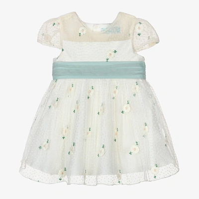 Shop Abel & Lula Baby Girls Ivory Floral Tulle Dress