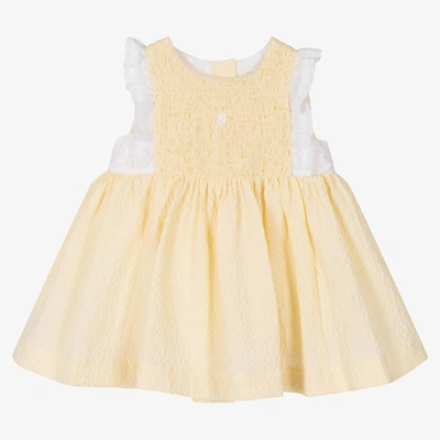 Shop Patachou Baby Girls Yellow Cotton Dress