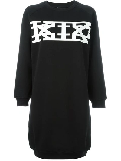 Ktz Logo Print Sweatshirt Dress In Black