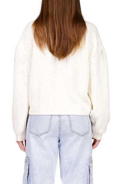 Sanctuary Cable Stitch Knit Jacquard Half-zip Pullover In Crme | ModeSens
