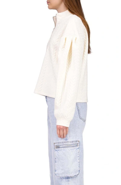 Sanctuary Cable Stitch Knit Jacquard Half-zip Pullover In Crme | ModeSens