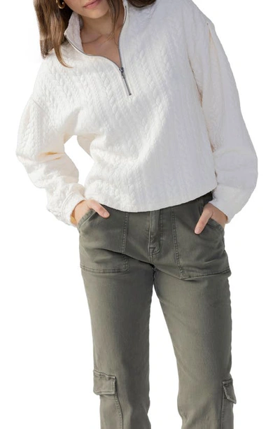 Sanctuary Cable Stitch Knit Jacquard Half-zip Pullover In Crme | ModeSens