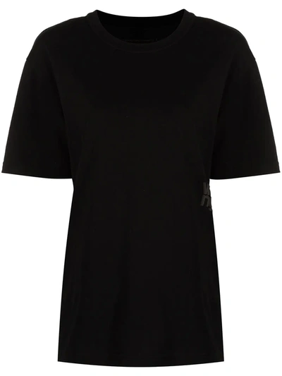 Shop Alexander Wang T T By Alexander Wang Women Essential Jersey Puff Logo Shrunk Tee In 001 Black