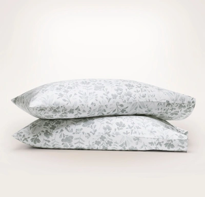 Shop Boll & Branch Organic Signature Botanical Pillowcase Set In Shore