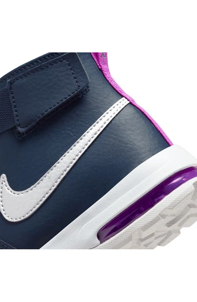 Shop Nike Kids' Air Max Goaterra 2.0 Sneaker In Navy/ Platinum/ Purple/ Silver