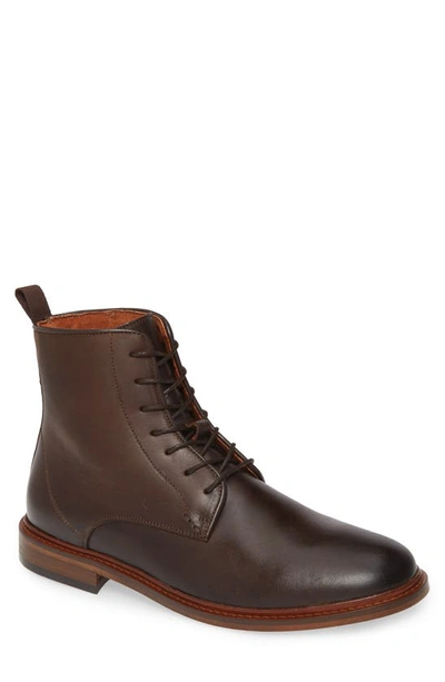 Shop Shoe The Bear Ned Plain Toe Boot In Brown Leather