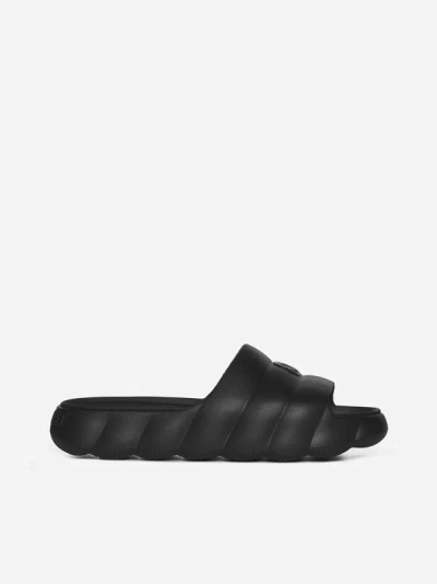 Shop Moncler Lilo Rubber Slides In Black