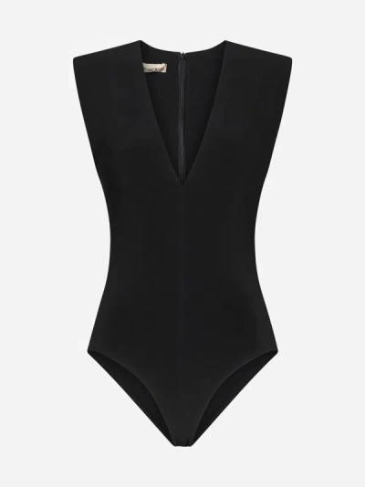 Shop Blanca Vita Betonica Jersey Bodysuit In Black