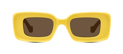 Shop Loewe Chunky Anagram Lw 40101i 39e Rectangle Sunglasses In Brown