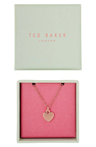 Ted Baker Hara Tiny Heart Pendant Necklace In Rose Gold