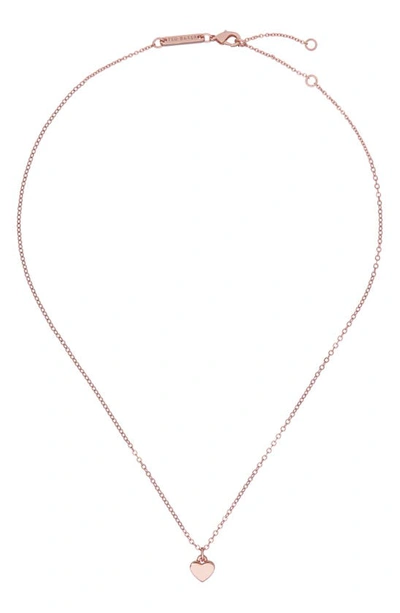 Ted Baker Hara Tiny Heart Pendant Necklace In Rose Gold